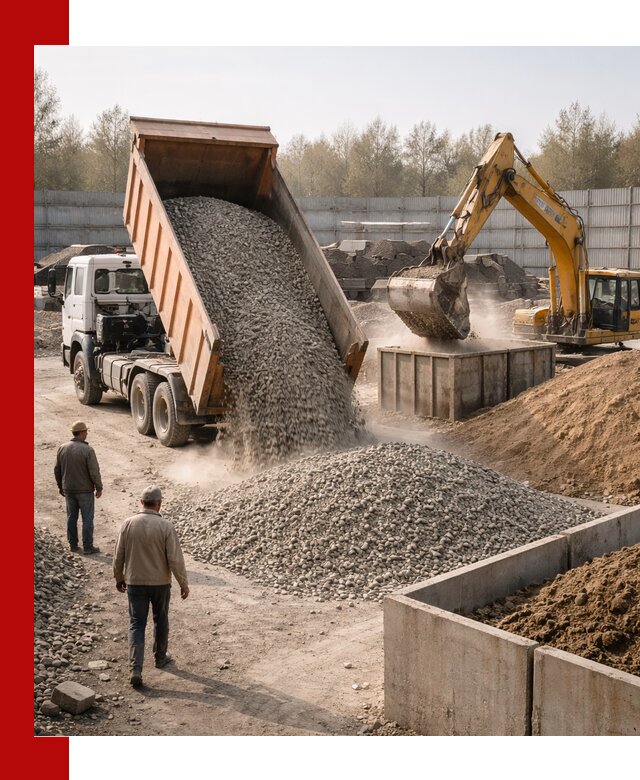 Доставка нерудных материалов с погрузкой и разгрузкой в Щербинке