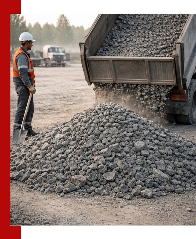 Гранитный щебень фракции 100–201 для строительства в Щербинке