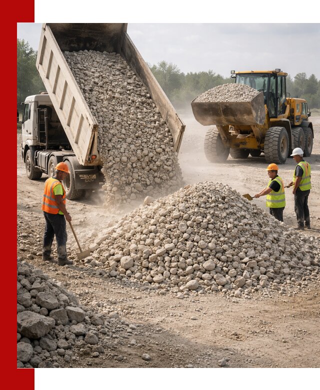 Доставка известнякового щебня фр. 40-70 в Щербинке