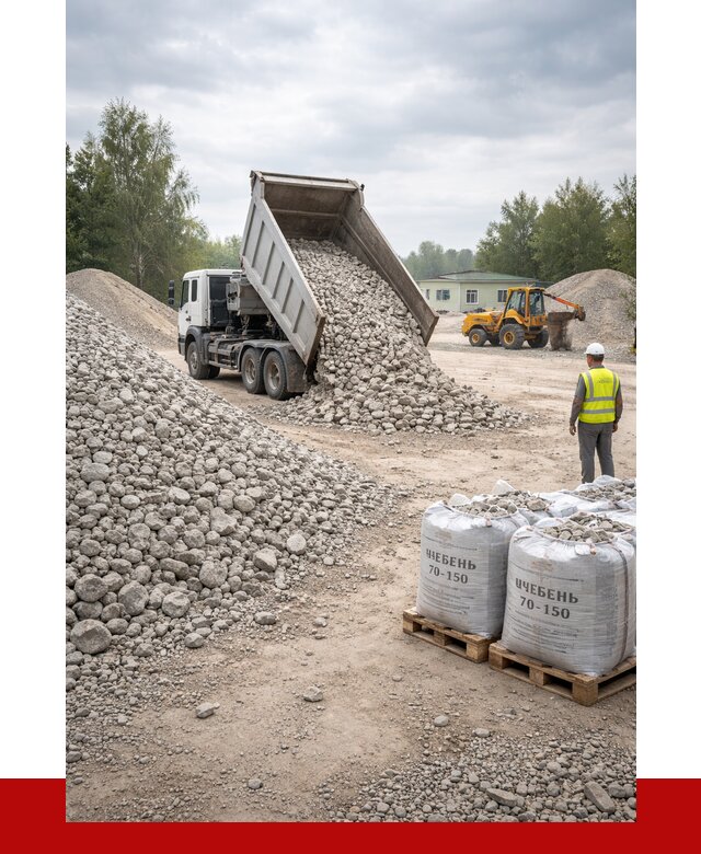 Известняковый щебень фракция 70-150 в Щербинке от 1273 р. | ПРОНЕРУДЩрб