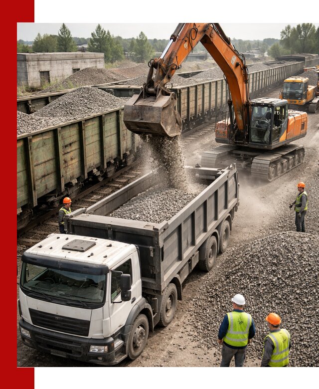 Железнодорожный щебень фракция 25–60 для поставок в Щербинке