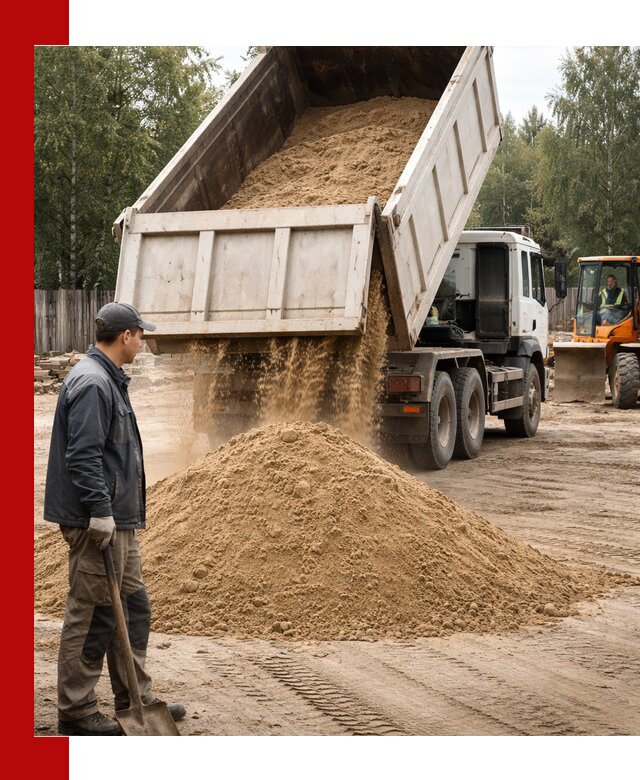 Доставка и продажа песка с разгрузкой в Щербинке