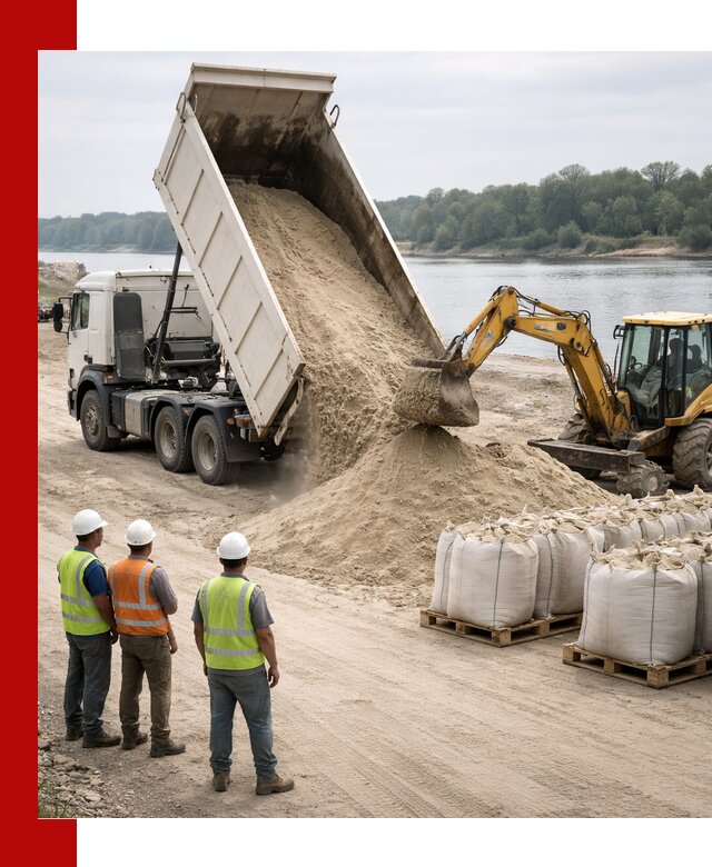 Доставка речного песка в Щербинке самосвалами и погрузкой