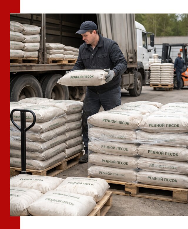 Речной песок в мешках с доставкой в Щербинке