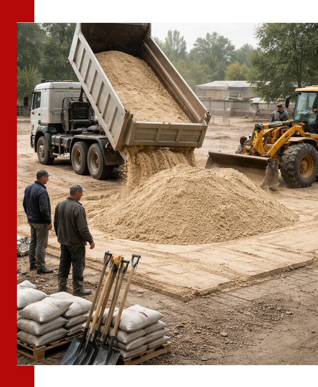 Доставка мытого песка в Щербинке с самосвалами по выгодной цене