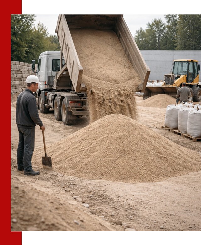 Кварцевый песок фракция 0–3 мм с доставкой в Щербинке