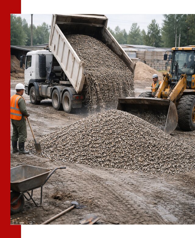 Мытый гравий с доставкой в Щербинке от карьера до участка