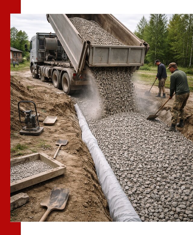 Гравий для дренажа с доставкой в Щербинке качественный и недорогой