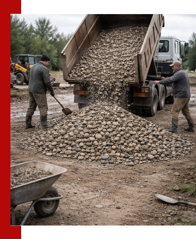 Доставка гальки речной оптом и в розницу в Щербинке