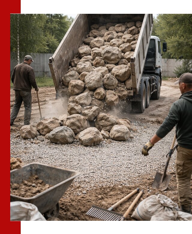 Доставка и укладка булыжника в Щербинке