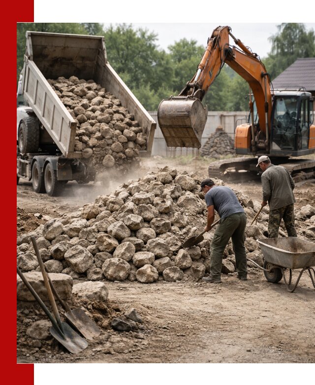 Доставка и разгрузка бутового камня в Щербинке