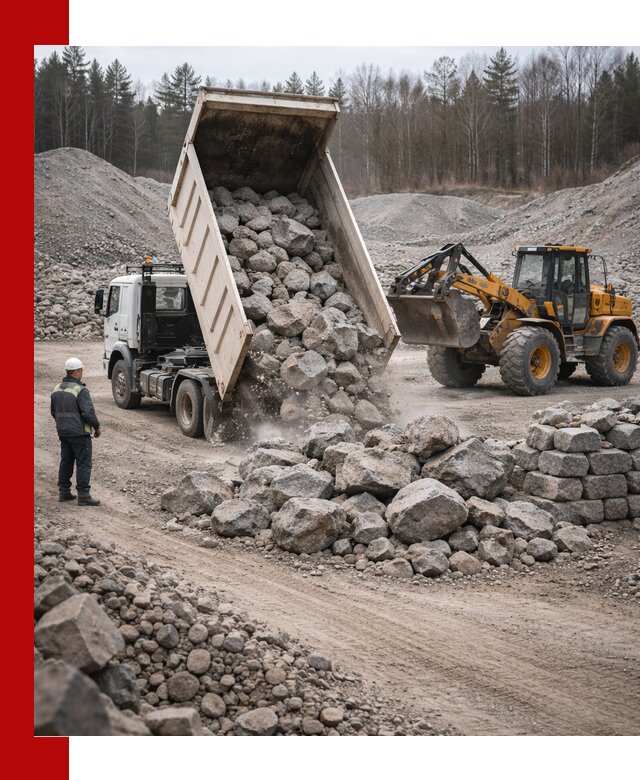 Доставка и продажа бутового гранитного камня в Щербинке