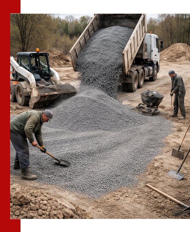 Отсев для подсыпки в Щербинке — доставка и подсыпка на участок