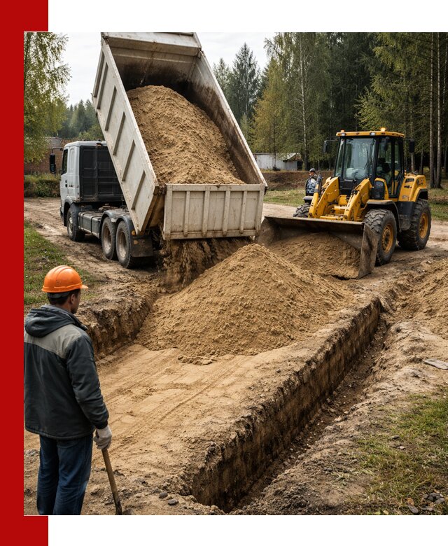Доставка песчаного грунта в Щербинке для строительных работ