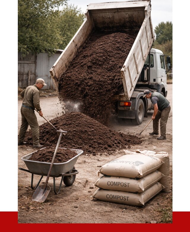 Купить компост в Щербинке от 4276 р. за куб с доставкой | ПРОНЕРУДЩрб