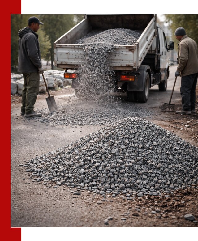 Гранитная крошка для посыпки дорог и тротуаров в Щербинке