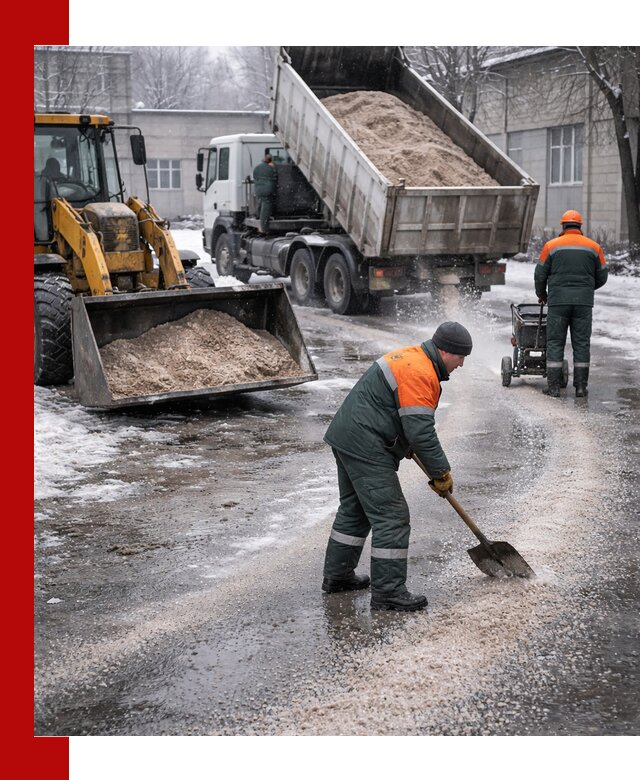 Реагент против гололеда с доставкой и нанесением в Щербинке