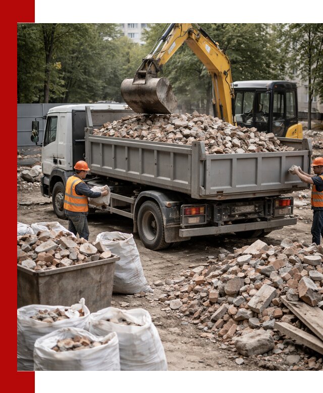 Вывоз строительного мусора в Щербинке с самосвалами и контейнерами