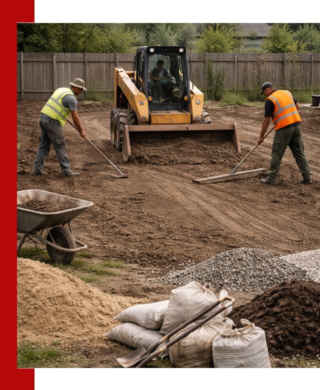 Выравнивание участка под строительство и благоустройство в Щербинке